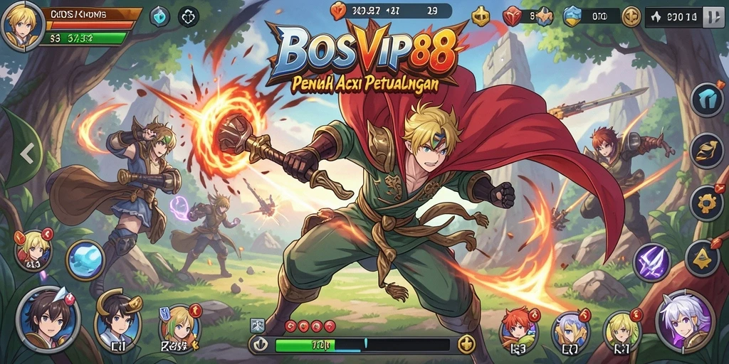 Tampilan gameplay seru di BOSVIP88 dengan karakter Anime ikonik.