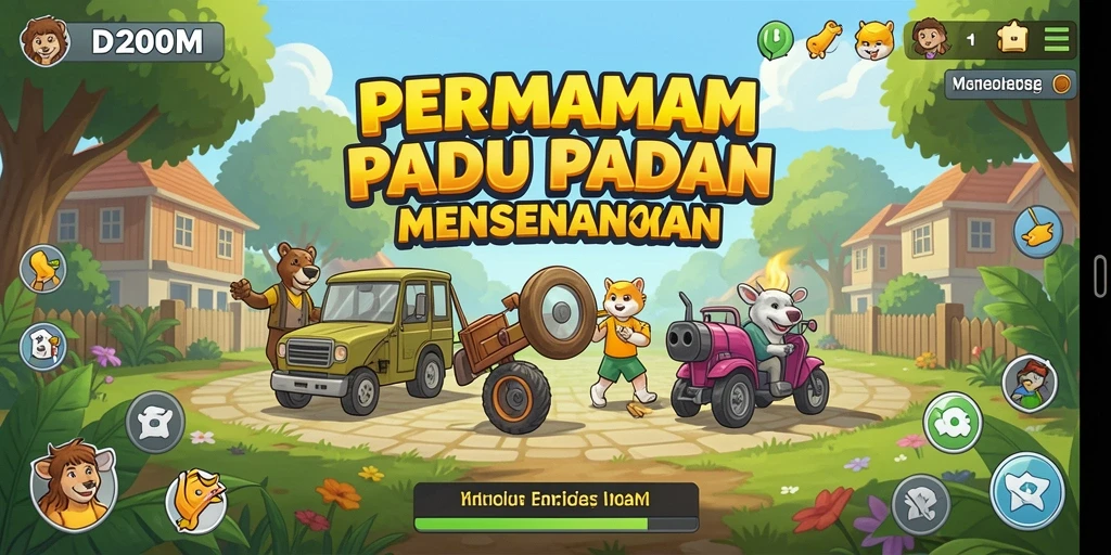 Screenshot D200M menampilkan gameplay Match-3 yang seru dan penuh warna.