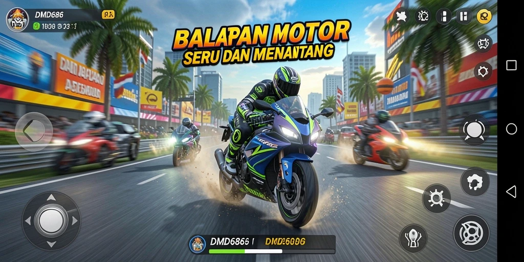Tampilan gameplay DMD686 yang seru dan mendebarkan.