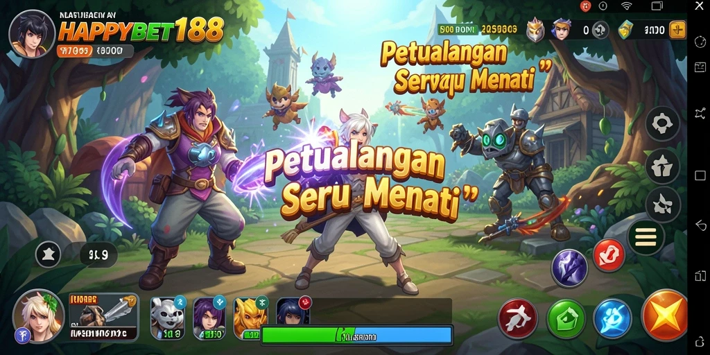 Tampilan gameplay <strong>HAPPYBET188</strong> dengan petualangan yang menegangkan.