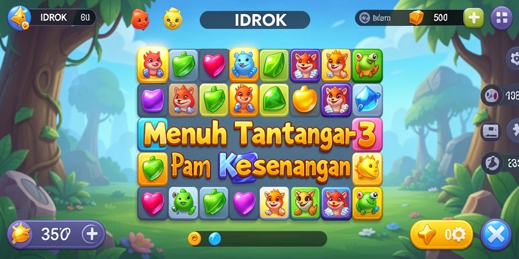 Tampilan gameplay IDROK yang seru dan penuh warna dalam genre Match-3.