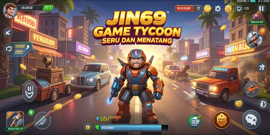 Tangkapan layar gameplay <strong>JIN69</strong> menampilkan keseruan dalam mengelola bisnis.