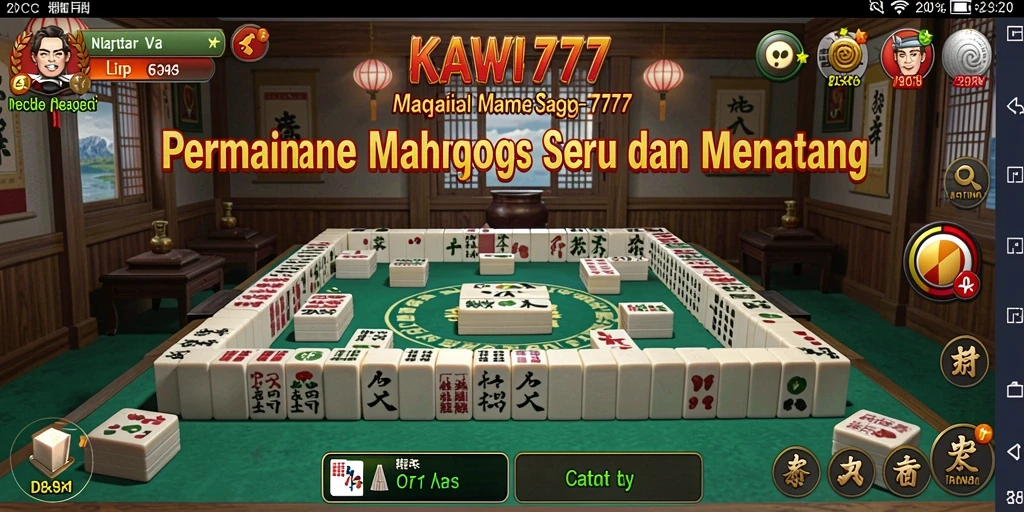 Screenshot gameplay KAWI777 menampilkan tantangan Mahjong yang seru.