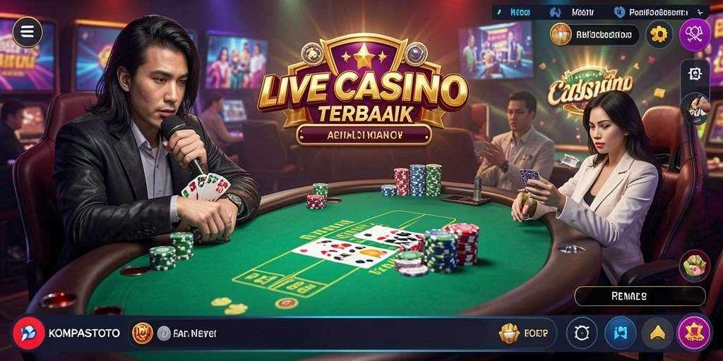 Tampilan menarik gameplay Live Casino di KOMPASTOTO.