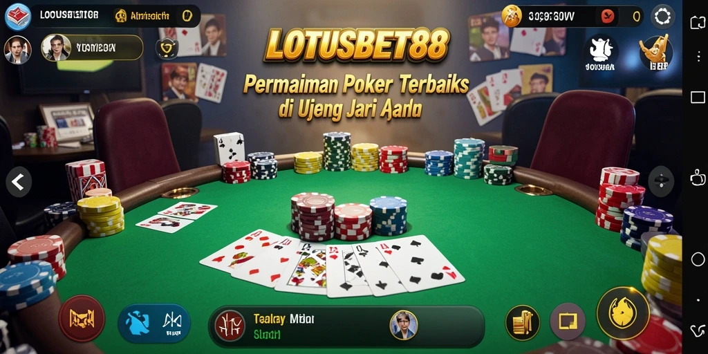 Screenshot LOTUSBET88 menampilkan duel poker seru dengan pemain berkualitas.
