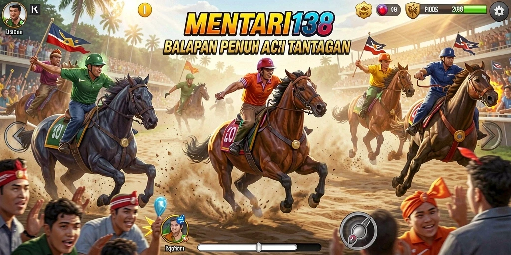 Gameplay MENTARI138 yang seru dan mendebarkan selama balapan.