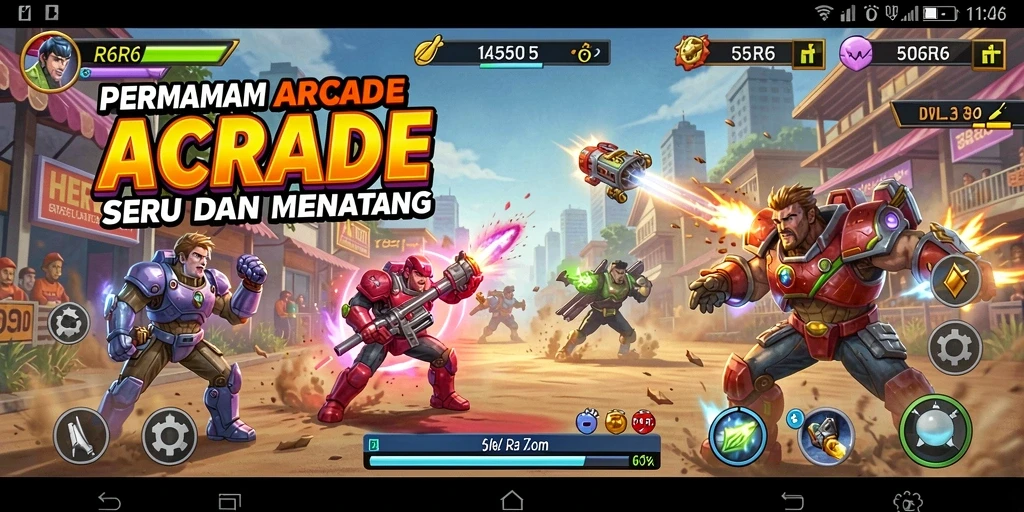 Tampilan gameplay seru dalam R6R6 yang menantang dan menghibur.
