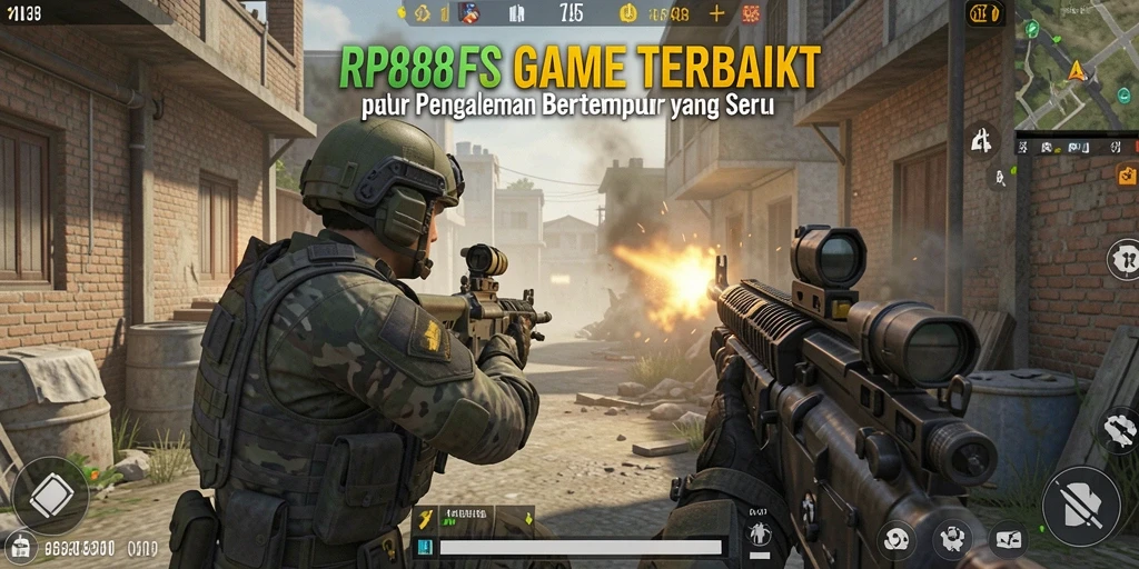 Screenshot RP888 menampilkan aksi pertarungan yang mendebarkan dalam game FPS.