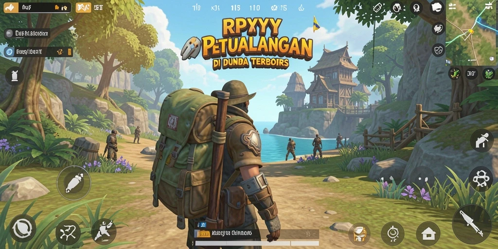 Screenshot gameplay RPYYY menampilkan dunia terbuka yang menakjubkan.