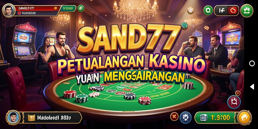 Screenshot gameplay SAND77 menunjukkan suasana Kasino yang mendebarkan.