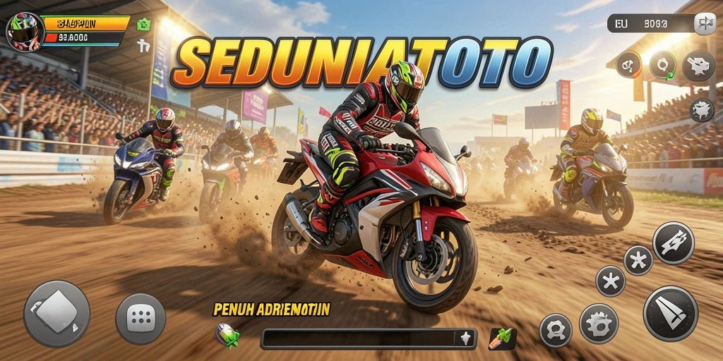 Gameplay balapan motor yang mendebarkan di SEDUNIATOTO.