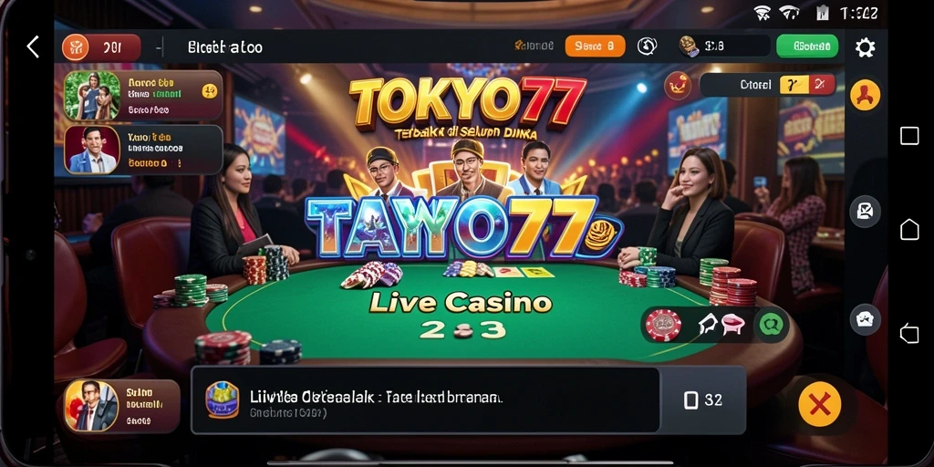 Tampilan gameplay Live Casino yang menarik dari TOKYO77.